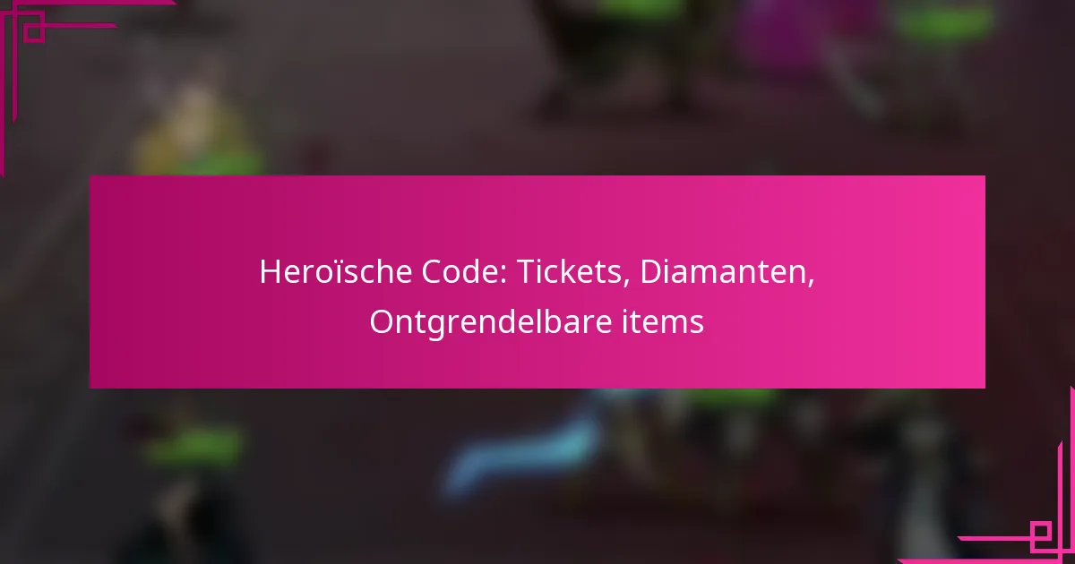 Heroïsche Code: Tickets, Diamanten, Ontgrendelbare items