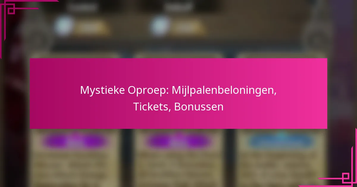 Mystieke Oproep: Mijlpalenbeloningen, Tickets, Bonussen