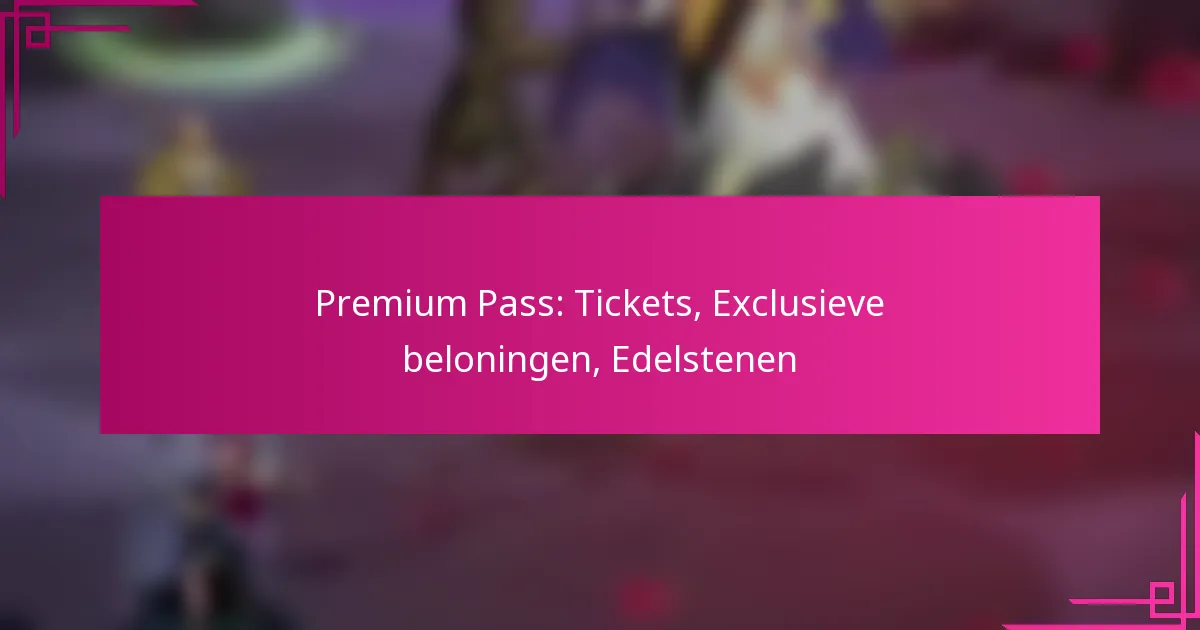 Premium Pass: Tickets, Exclusieve beloningen, Edelstenen