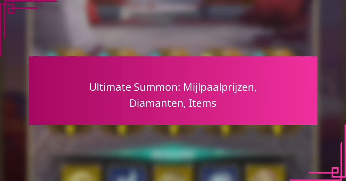 Ultimate Summon: Mijlpaalprijzen, Diamanten, Items